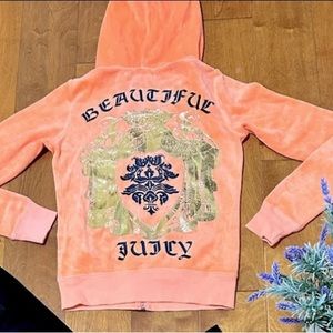 Juicy couture Y2K vintage velour hoodie P